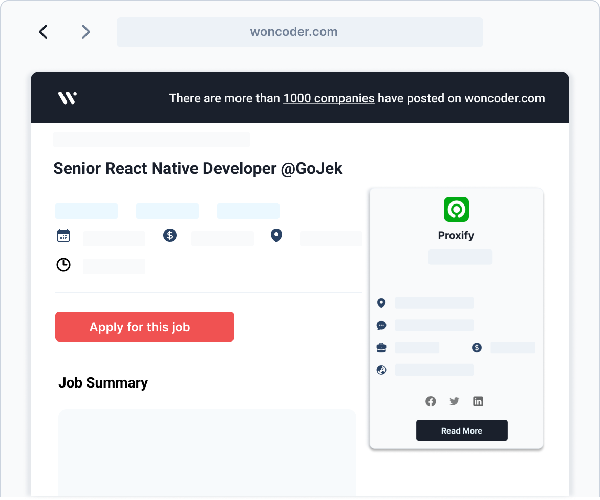 Posting job instantly for free at Woncoder.com